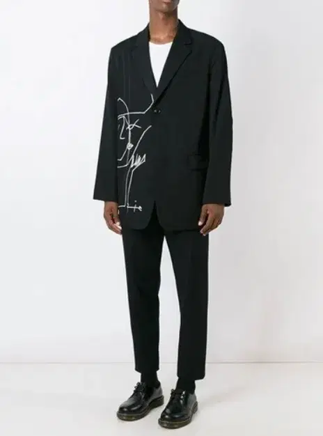 요지야마모토 뿌르옴므 Lateral Embroidery Blazer